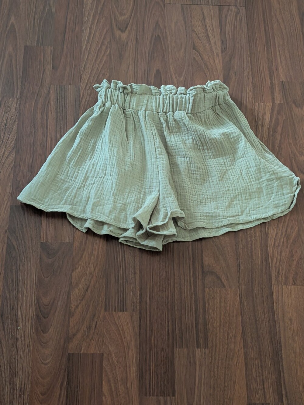 Mable the Label Boutique Sage Cotton Gauze High Rise Paperbag Shorts